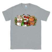 Heather Grey Christmas coffee cups Classic Tee - FaDigitalArtStudio