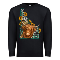 Black idaho map long haired cow Premium Sweatshirt - Jasminsmagicworld