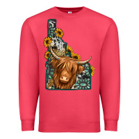 Cardinal idaho map long haired cow Premium Sweatshirt - Jasminsmagicworld