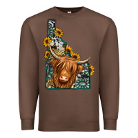Chestnut idaho map long haired cow Premium Sweatshirt - Jasminsmagicworld