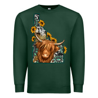 Sports Green idaho map long haired cow Premium Sweatshirt - Jasminsmagicworld