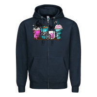 Navy motocross coffee cups Zipper Hoodie - Zillion Design Studio