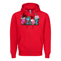 Red motocross coffee cups Zipper Hoodie - Zillion Design Studio