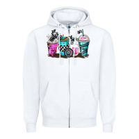 White motocross coffee cups Zipper Hoodie - Zillion Design Studio