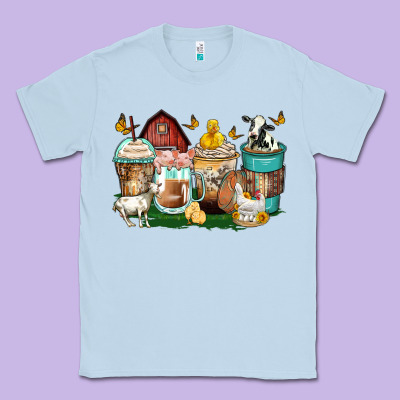 Farm Animals Coffee Cups Classic Tee Designed By Zillion Design Studio