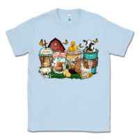 Dusty Blue farm animals coffee cups Classic Tee - Zillion Design Studio