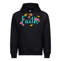 Black faith with flower and butterfly Urban Hoodie - NancyCooperArtShop