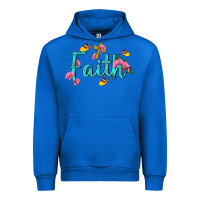 Cobalt faith with flower and butterfly Urban Hoodie - NancyCooperArtShop