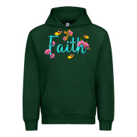 Forest Green faith with flower and butterfly Urban Hoodie - NancyCooperArtShop