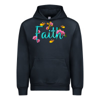 Navy faith with flower and butterfly Urban Hoodie - NancyCooperArtShop