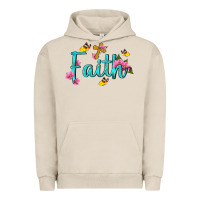 Pigment French Oak faith with flower and butterfly Urban Hoodie - NancyCooperArtShop