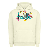 Pigment Pistachio faith with flower and butterfly Urban Hoodie - NancyCooperArtShop