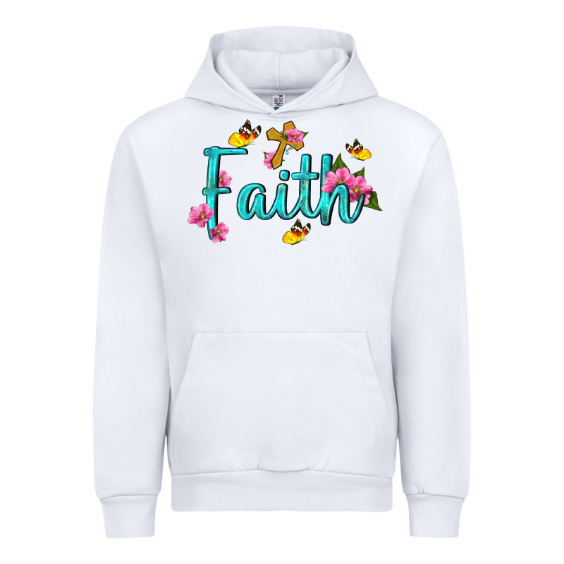 Faith With Flower And Butterfly Urban Hoodie by NancyCooperArtShop | Teevron