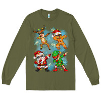 Army Green dabbing christmas Long Sleeve Tee - Zillion Design Studio