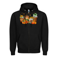 Black fall coffee cups Zipper Hoodie - Zillion Design Studio