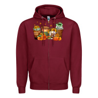 Fall Coffee Cups Zipper Hoodie | Teevron