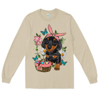 Mushroom easter dachshund Long Sleeve Tee - RanaPortraitStore