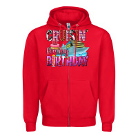 Red Cruisin' for my birthday Zipper Hoodie - texasbilliewilder