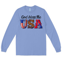Colony Blue god bless the usa Long Sleeve Tee - texasbilliewilder