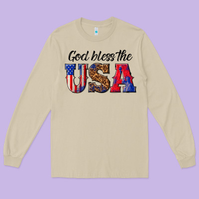 Long Sleeve Tee god bless the usa