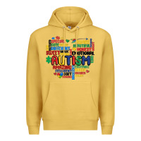 Antique Gold autism heart Premium Hoodie - MaliasSmallBusiness