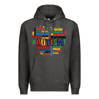 Charcoal Heather autism heart Premium Hoodie - MaliasSmallBusiness