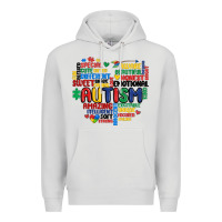 Dove Grey autism heart Premium Hoodie - MaliasSmallBusiness