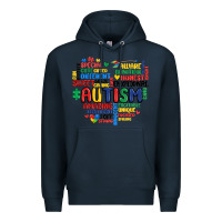 Navy autism heart Premium Hoodie - MaliasSmallBusiness