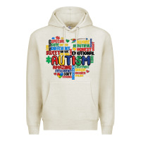 Oatmeal Heather autism heart Premium Hoodie - MaliasSmallBusiness