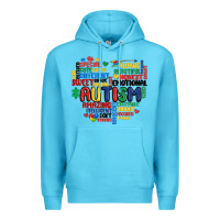 Ocean Blue autism heart Premium Hoodie - MaliasSmallBusiness