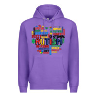 Purple autism heart Premium Hoodie - MaliasSmallBusiness