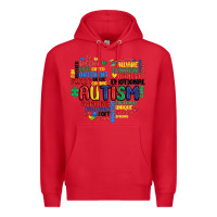 Red autism heart Premium Hoodie - MaliasSmallBusiness