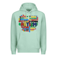 Seafoam autism heart Premium Hoodie - MaliasSmallBusiness