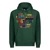 Sports Green autism heart Premium Hoodie - MaliasSmallBusiness