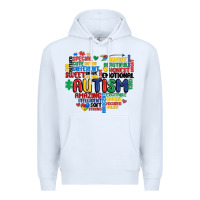 White autism heart Premium Hoodie - MaliasSmallBusiness