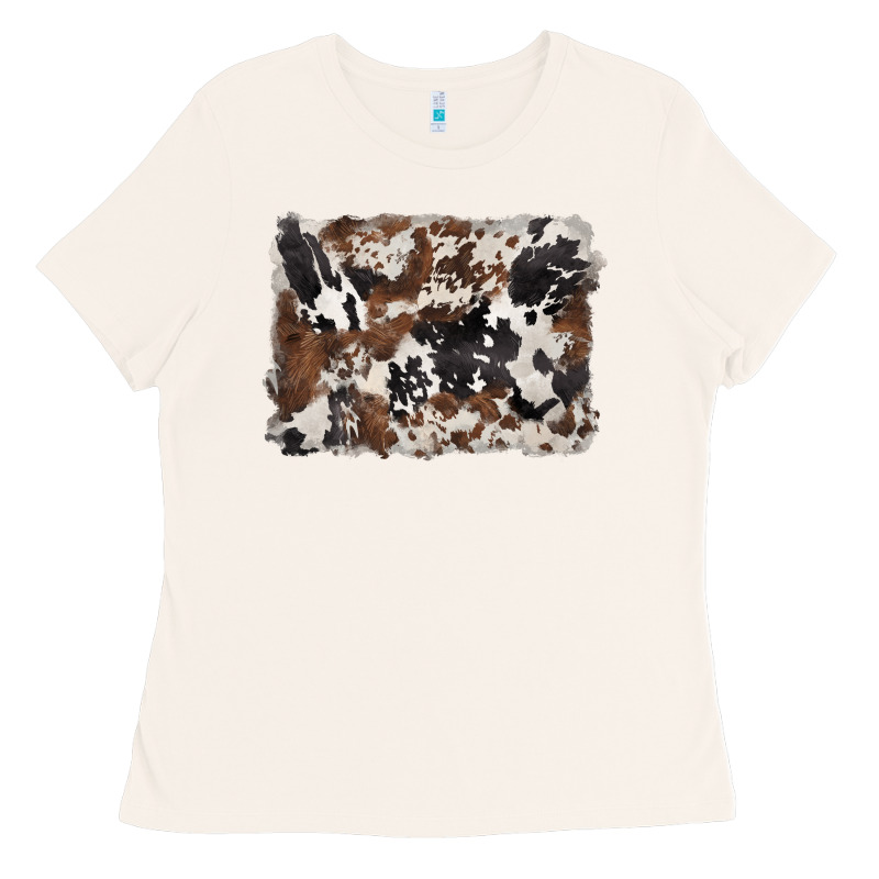 Black And Brown Cowhide Background Ladies Tee by BarkalooDesign | Teevron