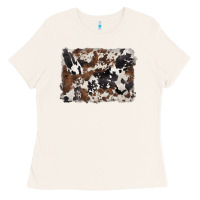 Bone black and brown cowhide background Ladies Tee - BarkalooDesign