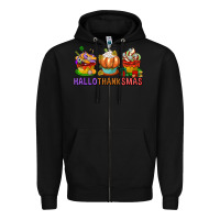 Black hallothanksmas cupcakes Zipper Hoodie - texasbilliewilder