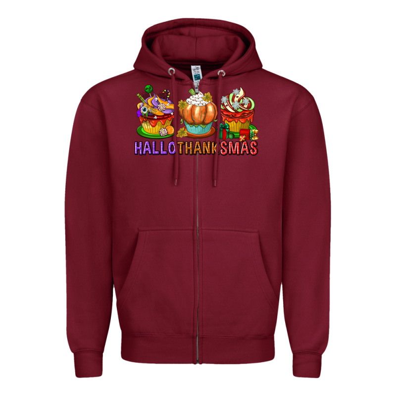 Hallothanksmas Cupcakes Zipper Hoodie by texasbilliewilder | Teevron