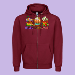 Hallothanksmas Cupcakes Zipper Hoodie Designed By Texasbilliewilder
