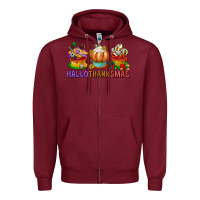 Burgundy hallothanksmas cupcakes Zipper Hoodie - texasbilliewilder