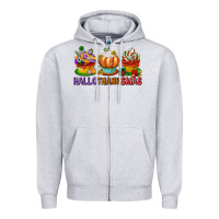 Heather Grey hallothanksmas cupcakes Zipper Hoodie - texasbilliewilder