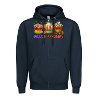 Navy hallothanksmas cupcakes Zipper Hoodie - texasbilliewilder