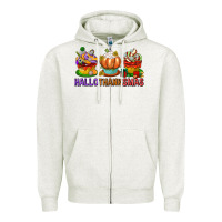 Oatmeal Heather hallothanksmas cupcakes Zipper Hoodie - texasbilliewilder