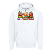 White hallothanksmas cupcakes Zipper Hoodie - texasbilliewilder