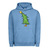 Pigment Pebble Blue trendy christmas tree Urban Hoodie - MaliasSmallBusiness
