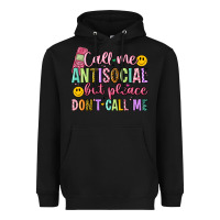 Black call me antisocial but please don't call me Heavyweight Hoodie - Artiststas
