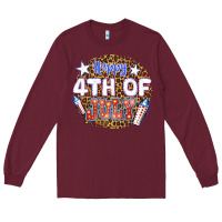 Burgundy happy 4th of july billie wilder Long Sleeve Tee - texasbilliewilder