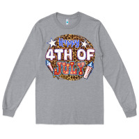 Heather Grey happy 4th of july billie wilder Long Sleeve Tee - texasbilliewilder