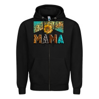 Black mama sunflower junkie Zipper Hoodie - Zillion Design Studio